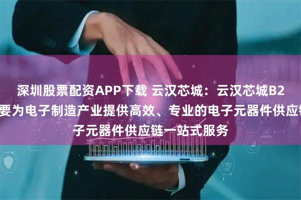 深圳股票配资APP下载 云汉芯城：云汉芯城B2B线上商城主要为电子制造产业提供高效、专业的电子元器件供应链一站式服务